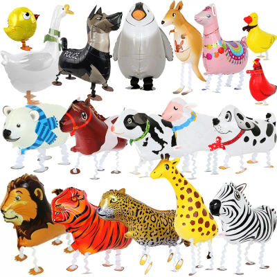 Globos de helio para caminar mixtos, globos de animales de la selva de granja, decoración para fiesta de cumpleaños, Baby Shower, globos, recuerdos de cumpleaños para niños