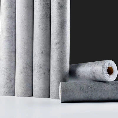 Papel Tapiz de Vinilo Impermeable Autoadhesivo, Papel de Contacto Gris Cemento para Encimeras, Renovación de Muebles de Cocina y Baño