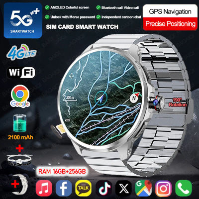 Reloj inteligente de red completa 5G/4G pantalla HD AMOLED 16GB + 256GB RAM 900W cámara GPS WIFI Google Smartwatch + estuche de carga Android 9,0