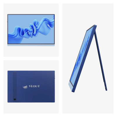 VEOUT Monitor portátil de 16 pulgadas con USB-C 1920 * 1200P IPS, monitor para juegos HDMI Freesync con soporte, disponible en cuatro colores