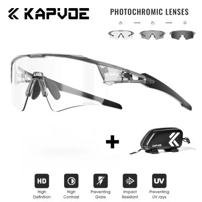 Kapvoe HD gafas fotocromáticas para ciclismo, gafas de sol ultraligeras UV400 para hombres y mujeres, gafas para bicicleta MTB, gafas para exteriores, conducción, correr