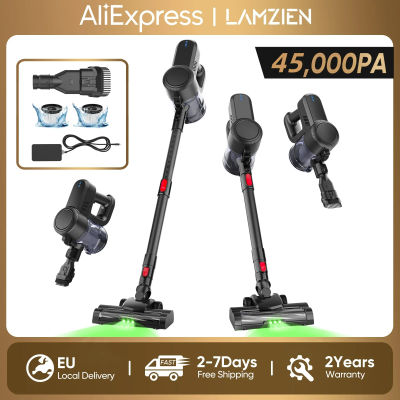 Aspiradora Inalámbrica LAMZIEN V8, 45000PA/40 Minutos de Autonomía, Filtración HEPA Eficiente, Nuevo Motor Sin Escobillas, Autoportante, Aspiradoras para Hogar/Pelo de Mascotas/Alfombras/Suelos