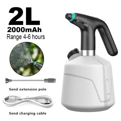 Nueva botella pulverizadora eléctrica de 2L para plantas, nebulizador de riego automático, pulverizador desinfectante eléctrico USB, máquina de riego, herramienta de jardín para plantas