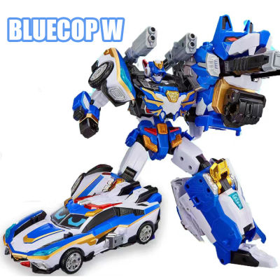 Metal Cardbot S BLUE COP W, Juguete de Coche Transformable en Robot, Figura de Acción, Modelo de Transformación ABS, Regalo para Niños