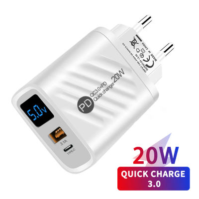 Cargador USB 20W adaptador de teléfono móvil de carga rápida para iPhone 14 Samsung Xiaomi Huawei adaptador de cargador USB de pared de carga rápida 3,0