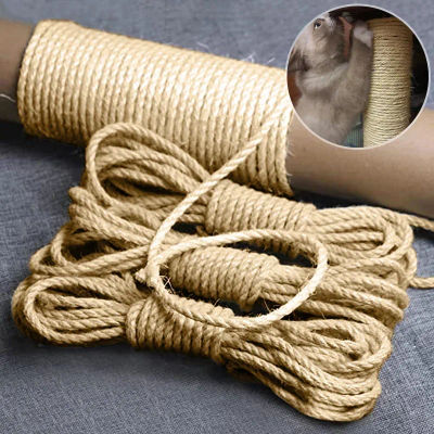 Cuerda de Sisal Natural para árbol de gato, poste rascador artesanal, marco de escalada de juguete, reemplazo de garra de gatito, muebles para rascar, cuerdas hechas a mano