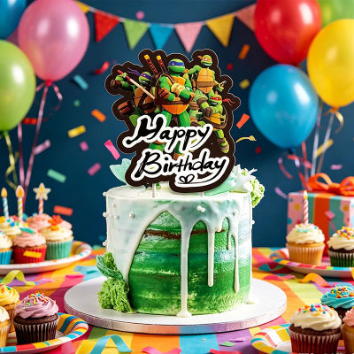 Adorno para Pastel de Cumpleaños de las Tortugas Ninja, Decoración para Fiestas Infantiles, Herramientas para Decorar Pasteles, Decoraciones para Baby Shower
