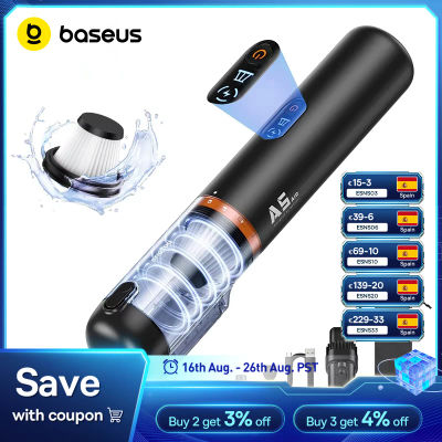 Baseus-aspiradora de aire A5 para coche, potente limpiador inalámbrico 2 en 1, fuerte succión, limpieza de coche portátil, electrodoméstico