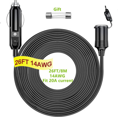 Cable de extensión para encendedor de cigarrillos de coche, Cable cargador divisor para coche, enchufe de 12V 24V, accesorios para automóvil con fusible de 15A