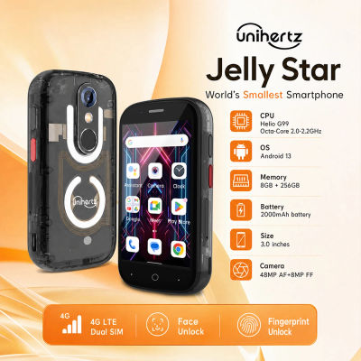 Unihertz Jelly Star Mini Smartphone Android 13 8GB 256GB luz Led desbloqueado transparente Backkshell teléfonos móviles 48MP teléfono portátil