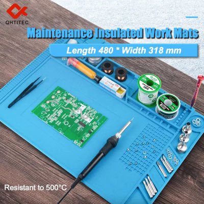Almohadilla de soldadura de silicona, plataforma de escritorio, estera para estación de soldadura, hierro, teléfono, reparación de PC, aislamiento térmico magnético, sin plomo, S-160