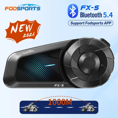 Intercomunicador para Motocicleta Fodsports FX-S, Auriculares Intercomunicadores Bluetooth para Casco, Interfono Inalámbrico, 1000M, BT5.4,Aplicación de soporte