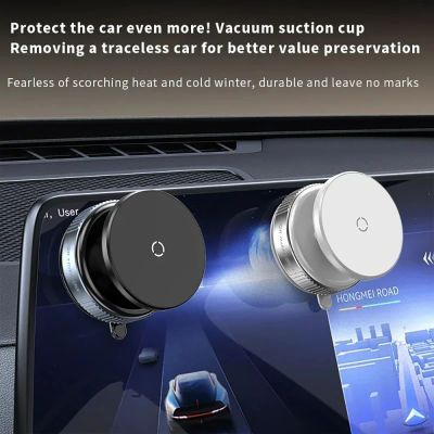 Aspiradora Magnética 360 ° Soporte giratorio para teléfono móvil para coche, soporte universal para navegación GPS para coche/gimnasio/espejo/ducha/superficie lisa