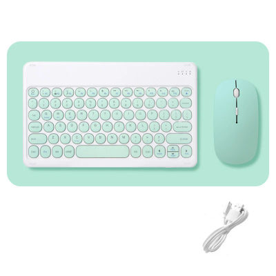 Juego de combos de teclado y ratón inalámbricos, redondo, Bluetooth, hebreo, español, francés, coreano, para iOS, iPad, Android, Windows Phone, tableta