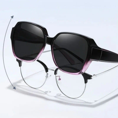 Gafas de sol para miopía, cubierta para gafas de sol polarizadas, ajuste plegable, gafas para hombres y mujeres, ropa UV400