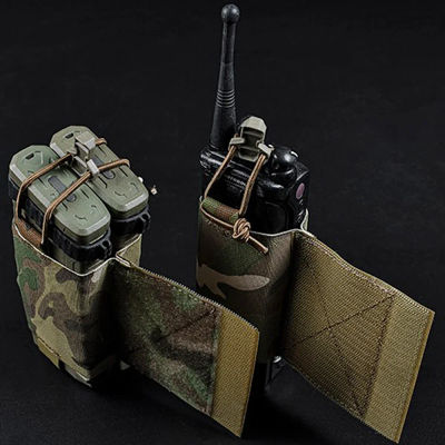 Bolsa Táctica Wingman para Cargador AR M4 5.56, Porta Radio MBITR Elástico, Estilo Simple con Cuerda Elástica, Bolsa para Walkie-Talkie, Riñonera Lateral FCPC