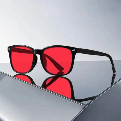 Gafas de Sol Anti Luz Azul para Dormir Mejor, Lentes Rojas que Bloquean la Luz Azul para Hombres y Mujeres, Anti Fatiga Ocular para Juegos de Computadora