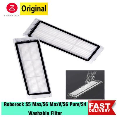 Roborock-filtro de contenedor de polvo lavable, accesorios originales de S5 Max S50 S55 S6 S6Pure E4 E5 S6MaxV, filtro HEPA para Robot aspirador
