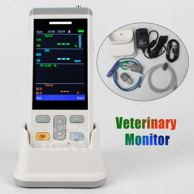 Monitor de oxímetro veterinario portátil TFT de 3,5 pulgadas, máquina de Monitor para perros y gatos con función de temperatura SPO2, equipo veterinario