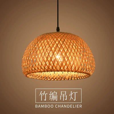 Lámpara colgante de linterna de bambú, lámparas LED E27 de mimbre Natural, pantallas de lámpara tejidas a mano, accesorio de iluminación, luz colgante
