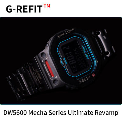 Caja de Reloj G-Refit de Acero Inoxidable y Titanio con Correa de Metal para DW5600 GMWB5000 GWB5600 G5600E GWM5610 Estilo Mecánico Robot De