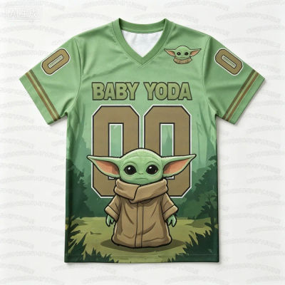 Camiseta de fútbol Summer Grogu Baby Yoda Mandalorian para hombre, mujer y niños, camiseta familiar a juego, regalo de fiesta, camiseta Y2k