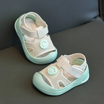 Sandalias de Verano para Bebés de 1 a 3 Años, Zapatos para Primeros Pasos, Sandalias Cerradas para Niños Pequeños, Niñas y Niños, Color Rosa y Verde