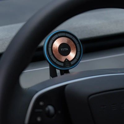 Soporte de cargador inalámbrico magnético para coche, teléfono adsorbable para Tesla Model Y Juniper, iPhone 16, soporte para teléfono de coche xiaomi