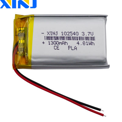 Batería recargable de polímero de litio Lipo para GPS, Altavoz Bluetooth, luz LED, cámara de salpicadero, 3,7 V, 1300mAh, 4.81Wh, 102540