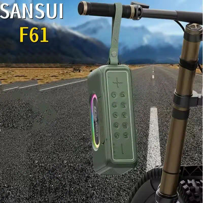 Altavoz Bluetooth inalámbrico portátil SANSUI F61 Radio FM grabadora de pantalla LED llamada manos libres reproductor de música compatible con disco TF/U/AUX