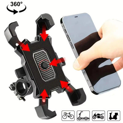 Soporte para teléfono de bicicleta con rotación de 360 grados, soporte para teléfono móvil para motocicleta, soporte antideslizante para ciclismo para iPhone, Xiaomi y Huawei