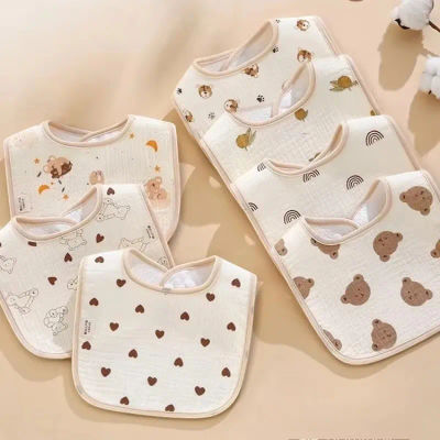 Baberos de algodón para bebé, paños impermeables para eructar, toalla para Saliva para recién nacido, accesorios para bebés con estampado de dibujos animados, artículos para babero de alimentación de