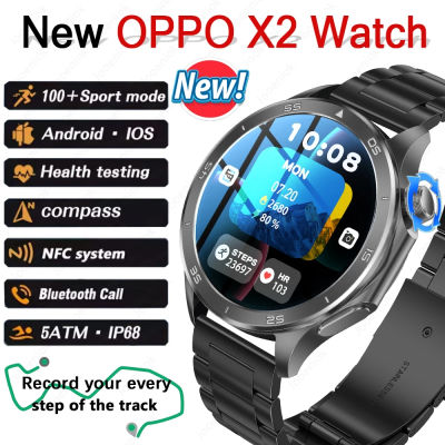 OPPO nuevo X2 Bluetooth llamada reloj inteligente AMOLED pantalla HD GPS deportes al aire libre Fitness reloj monitoreo de salud Smartwatch Android