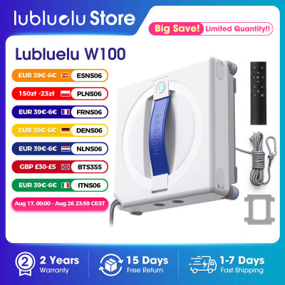 Robot Limpiacristales Lubluelu W100, Doble Pulverización de Agua, Memoria Inteligente, Sensor Láser, Succión al Vacío de 7000 Pa, Limpieza Inteligente con IA, Robot para Limpiar Ventanas y Paredes del