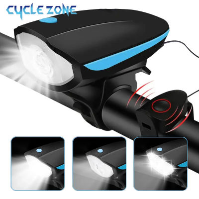 Luz LED de cabeza para bicicleta con altavoz de bocina, 3 modos de luz delantera de bicicleta con control remoto, lámpara recargable para timbre de bicicleta de montaña