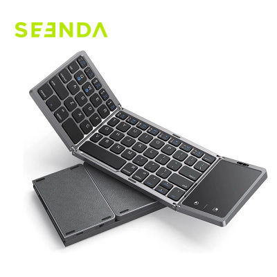 Seenda-teclado plegable inalámbrico con Bluetooth, recargable, portátil, para PC, Mac, Smartphone, Windows, iOS, Android