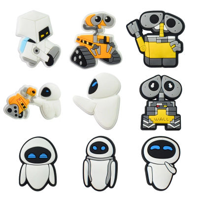 Bonitos dijes de zapatos de Robot, decoración para Crocs Pin, accesorios, dijes, pulsera, pulsera, regalos de fiesta de zapatos DIY
