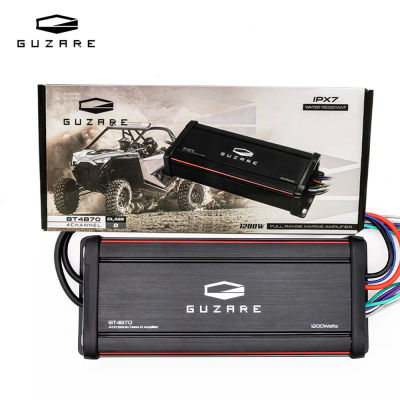 Amplificador Bluetooth marino GUZARE con resistente al agua IPX7, altavoz máximo de 300 × 4 canales @ 4 ohmios, puenteable a 200 W × 2 @ 4 ohmios