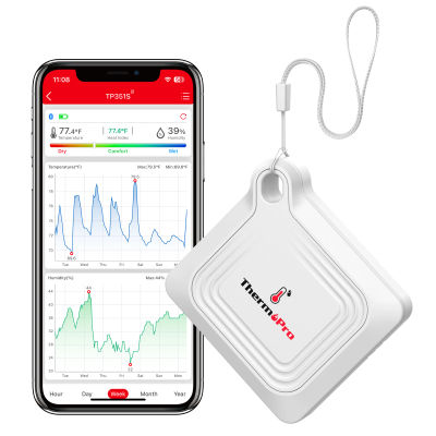 Termómetro Higrómetro Bluetooth ThermoPro TP351, Monitor de Temperatura y Humedad con Control Remoto por Aplicación y Registro de Datos de 2 Años