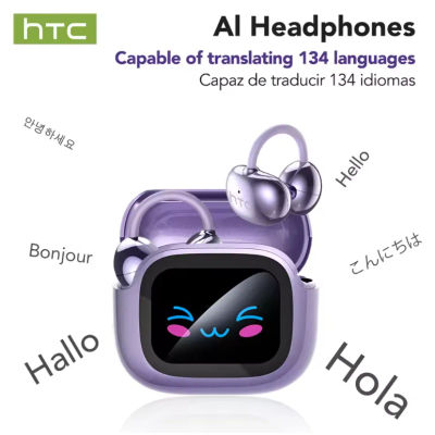 Auriculares Bluetooth HTC NE54 similares a NE32, auriculares inalámbricos con clip para la oreja, Bluetooth 6.0, pantalla táctil a color, sonido HiFi, conducción ósea