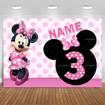 Fondo Personalizado de Mickey y Minnie Mouse para Fiesta de Cumpleaños Infantil, Decoración de Mesa para Pastel, Póster Personalizado para Baby Shower