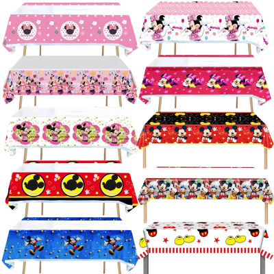 Mantel de Minnie Mouse para decoración de fiesta de cumpleaños, mantel desechable de Mickey Mouse, cubierta de mesa para Baby Shower, suministros para fiestas infantiles