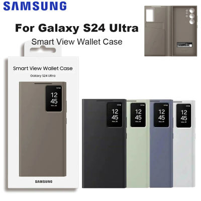 Funda Original para teléfono inteligente Samsung Galaxy S24 Ultra Smart View S24Ultra 5G S-View con ranura para tarjeta y ventana de visualización