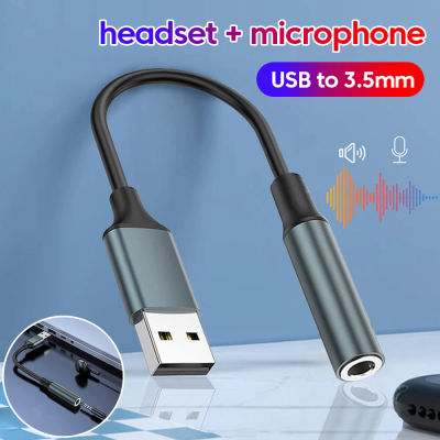 Adaptador de Audio USB a 3,5mm, tarjeta de sonido externa, USB macho a 3 5 Jack Aux hembra, auriculares, micrófono, altavoz, convertidor para PC, portátil, PS5 4
