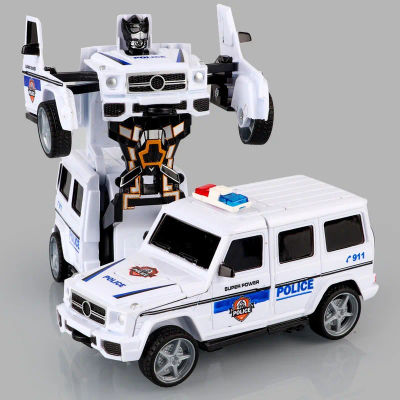 Coche de juguete de deformación de una tecla 2 en 1, Robot de transformación automática, modelo de plástico, transformación de colisión, divertido juguete fundido a presión, regalos para niños