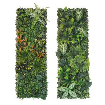 Panel de Pared de Plantas Artificiales de 40-120 cm, Helecho Tropical, Fondo de Plástico Verde para Colgar en Casa, Hotel, Jardín Exterior, Decoración