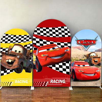 Fondo de Tela Elástica con Diseño de Rayo McQueen de Toy Story para Decoración de Fiestas de Cumpleaños y Baby Shower