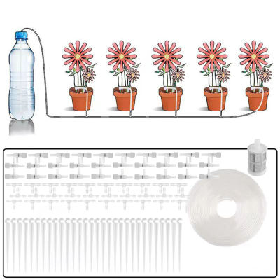 Juego de goteo automático para plantas en maceta de jardín, flujo de gotitas de agua ajustable, adecuado para regar plantas en macetas, 1 Juego