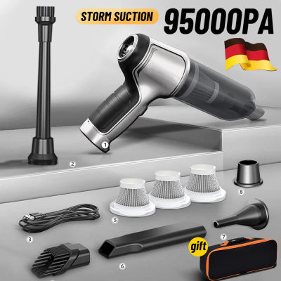 Aspirador de coche inalámbrico de 95000Pa, aspirador de mano de succión fuerte para el hogar y el coche, Mini aspirador de doble uso, electrodoméstico