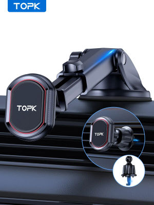 TOPK-soporte magnético de teléfono para coche, montaje para rejilla de ventilación, parabrisas y salpicadero, con imán más fuerte para teléfonos móviles